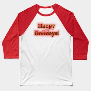 Happy Holidays Vintage Neon Retro Baseball T-Shirt